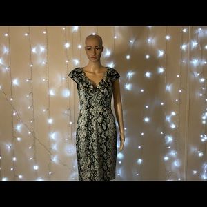 Green snakeskin patter dress